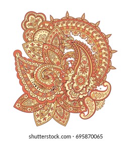 Seamless Paisley pattern in indian style. Floral vector illustration