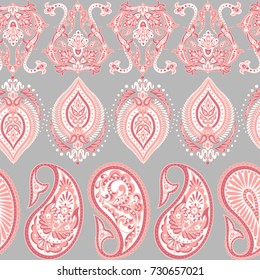 Seamless Paisley pattern in indian style. Floral vector illustration