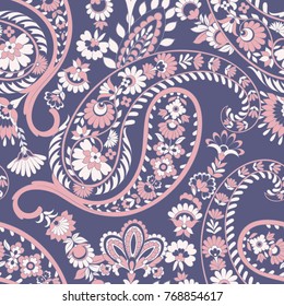 Seamless Paisley pattern in indian style. Floral vector illustration