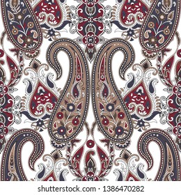 seamless  paisley pattern  on background 