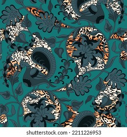 seamless paisley pattern on background