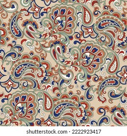 seamless paisley pattern on background