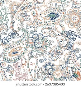 seamless paisley pattern on background