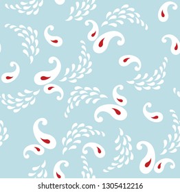 seamless paisley pattern on blue background