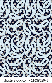 seamless paisley pattern on navy background