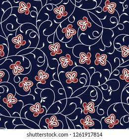 seamless paisley pattern on navy background