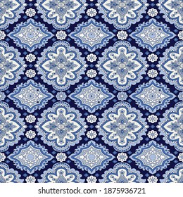 seamless paisley pattern on navy