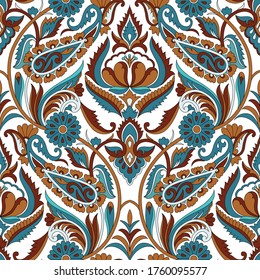 seamless paisley pattern on white 