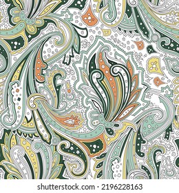 seamless paisley pattern on white background