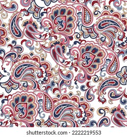 seamless paisley pattern on white background