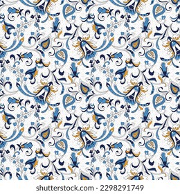 seamless paisley pattern on white background