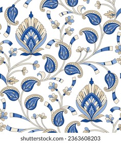 seamless paisley pattern on white background