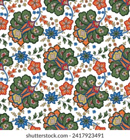 seamless paisley pattern on white background