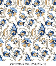 seamless paisley pattern on white background