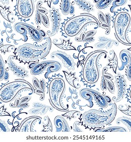 seamless paisley pattern on white background