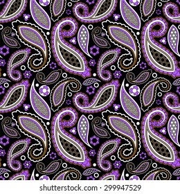 seamless paisley pattern, oriental flower. stock vector