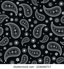 Seamless paisley pattern ornament  Bandana Print. Silk neck scarf or kerchief abstract  pattern design