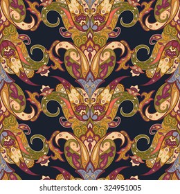 Seamless paisley pattern. Ornamental background for wallpaper, wrapping, package, textile, fabric, cards, web