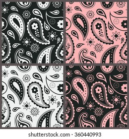 Seamless Paisley pattern set