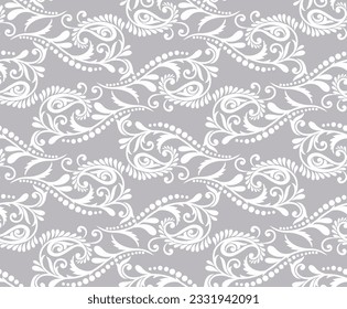 Seamless paisley pattern in swirly shape