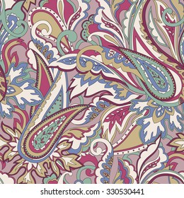 Seamless paisley pattern. Traditional vintage  background. Oriental ornament.