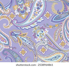 seamless paisley pattern with trend colors for bed linen .textiles, fabrics, souvenirs, packaging, greeting cards and scrapbooking,shawl