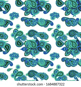 Seamless Paisley Pattern. Trendy Indonesian