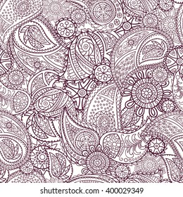 Seamless Paisley Pattern. Vector graphics.