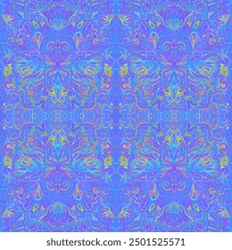Seamless paisley pattern. Vector illustration. Hippie inspired background. Psychedelic concept. Buddhism, trance music. Esoteric art.