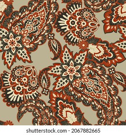 nahtloses Paisley-Muster. Vektorindische Blumenschmuck.