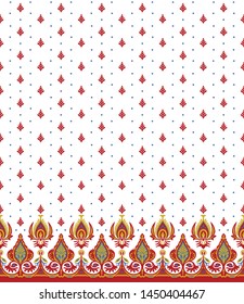 Seamless paisley pattern with white background