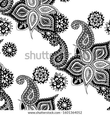 Seamless Paisley Texture. Delicate Asian Rapport.