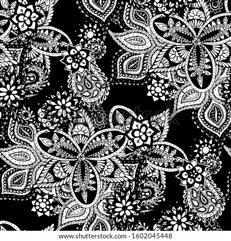 Seamless Paisley Texture. Modern Indian Rapport.