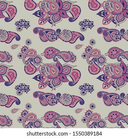 Seamless Paisley Texture. New Indonesian Rapport.