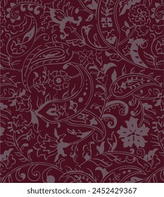 Vector paisley sin costura en todo el patrón, patrón sin costura basado en ornamento paisley Bandana Print. Vector ornamento paisley Bandana Imprimir. Pañuelo de seda del cuello o pañuelo cuadrado estilo de diseño, 