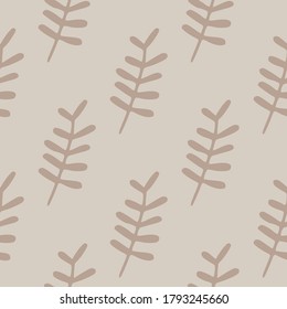 Seamless pale floral pattern in lilac and grey colored elements. Stylized creative artwork. Great for wrapping paper, textile, fabric print and wallpaper. Vector illustration.