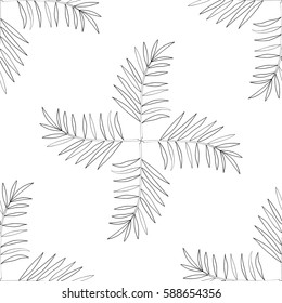 Seamless palm branch pattern, mandala, wrapping, wallpaper