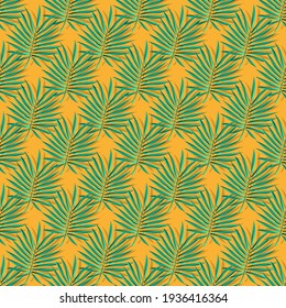 seamless palm leaf pattern in vector. for a summer greeting card or a nature feel. for gift covers and fabric patterns