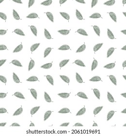 seamless palm leaf pattern in vector. for a summer greeting card or a nature feel. for gift covers and fabric patterns