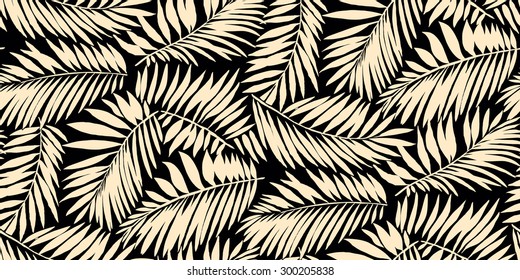 Seamless Palm Leaf Pattern in vector 