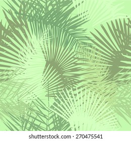 Seamless palm leaves pale. Vector