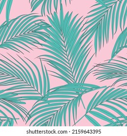 Seamless Palm Leaves Pattern Tropical