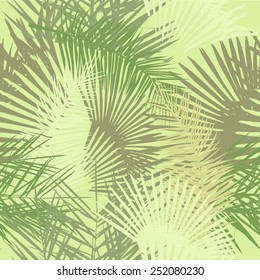Seamless palm leaves. Vector