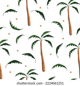 Seamless palm pattern vector illustration