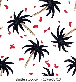 Seamless palm print vector