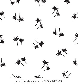 Seamless palm tree pattern texture. Palm tree print vector illustration background.