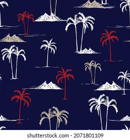 patrón de palmeras sin soldadura en fondo marino