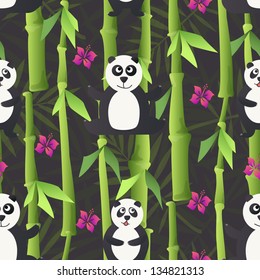 Seamless panda pattern