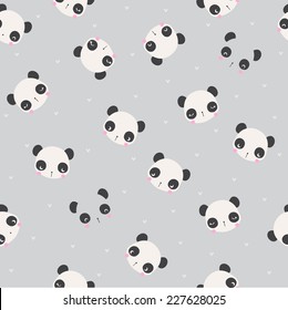 Nahtlose Panda-Muster in Vektorgrafik