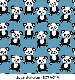 seamless panda pattern. vector illustration